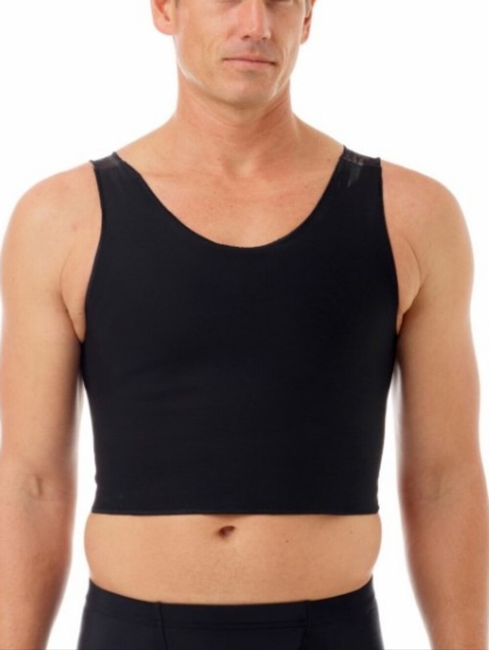 Underworks Tri-Top Chest Binder Top 983 Small Black Tank Compression Made In USA